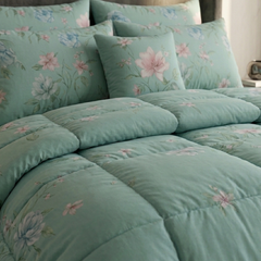 Fiasco 7 Pcs Comforter Set Blue Sage Teal