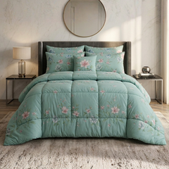 Fiasco 7 Pcs Comforter Set Blue Sage Teal