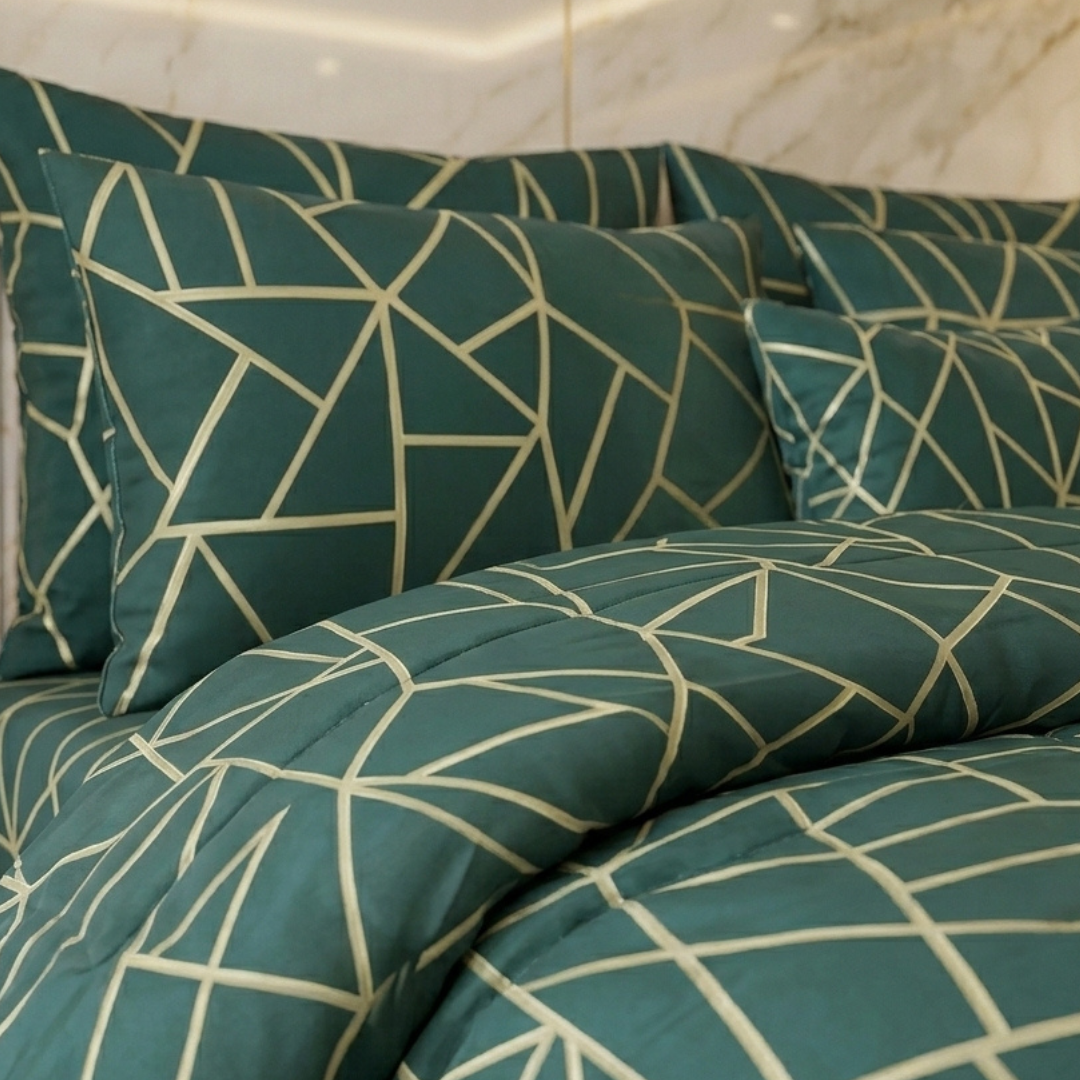 Fiasco 7 Pcs Comforter Set Hunter Green