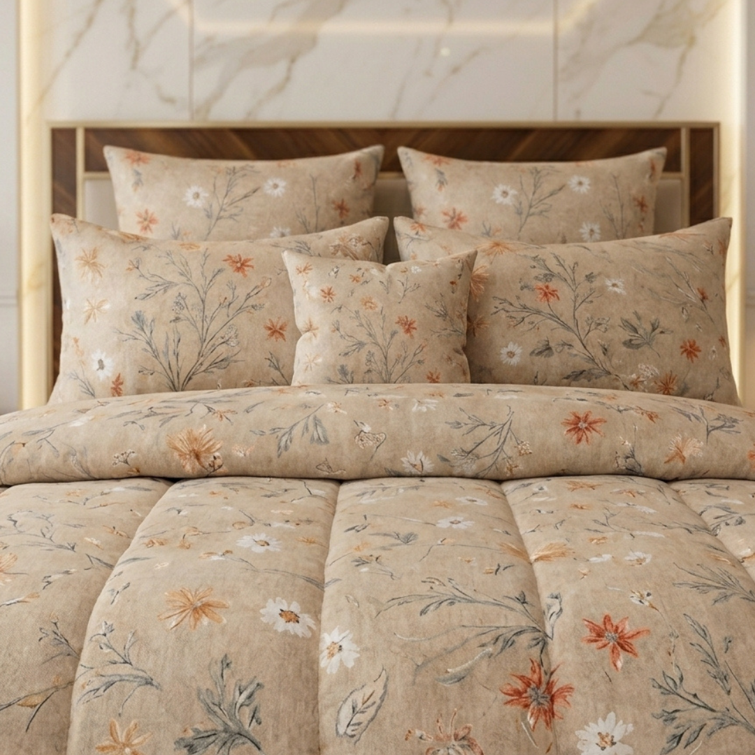 Fiasco 7 Pcs Comforter Set Toasted Oatmeal