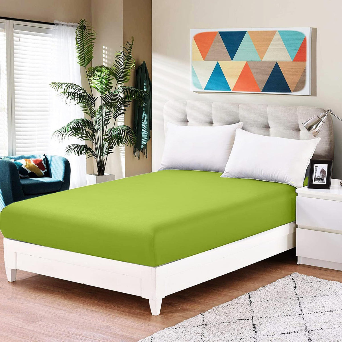 Fitted Sheet king Size In Lime Green Hutch