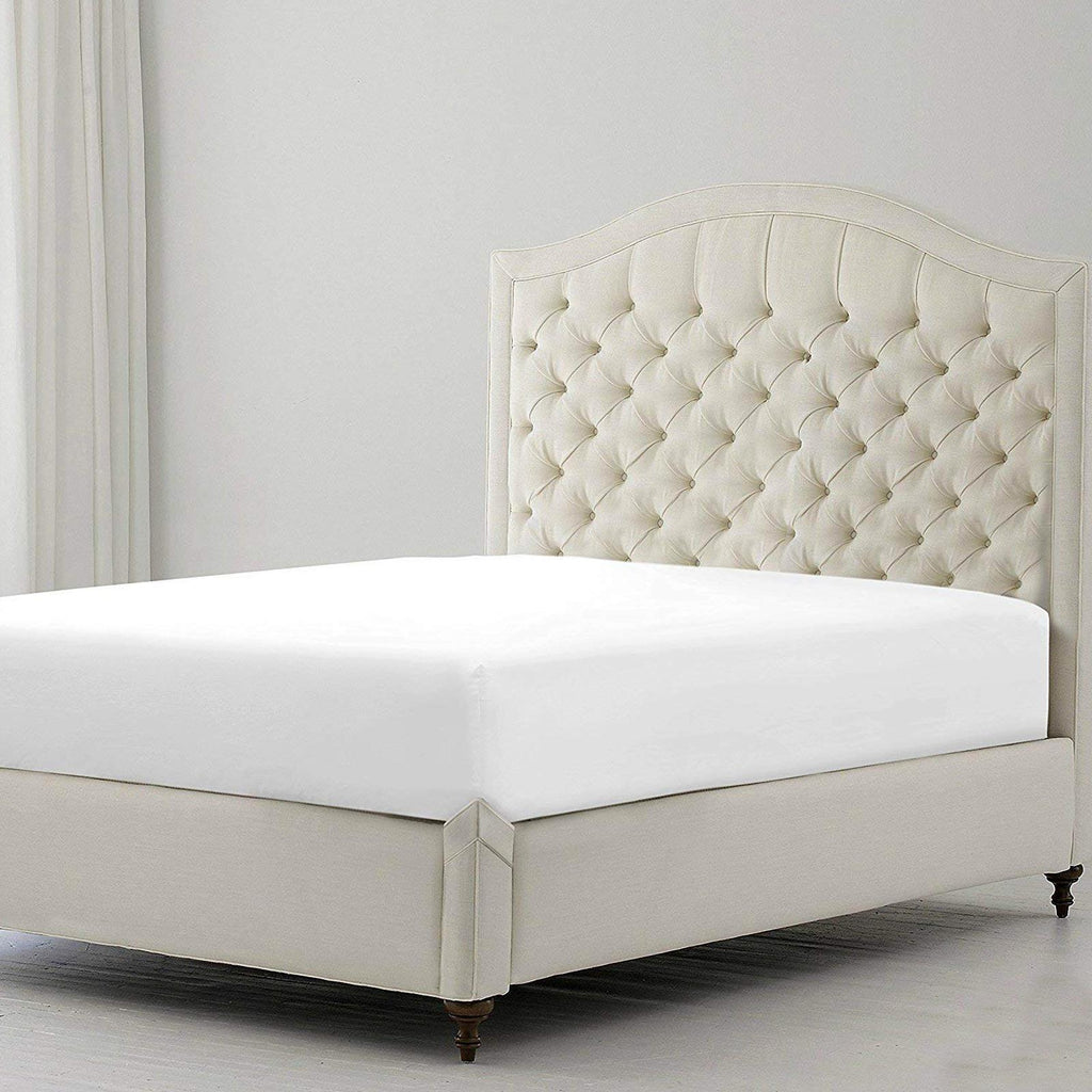 King Bed White Fitted Sheet Plain