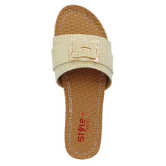 Flat Slippers for Ladies Cream