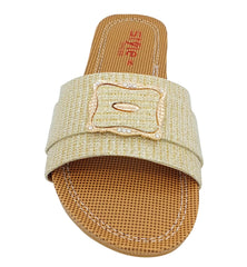 Flat Slippers for Ladies Cream