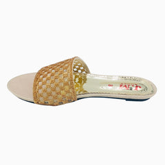 Flat Slippers for women Golden And Cream