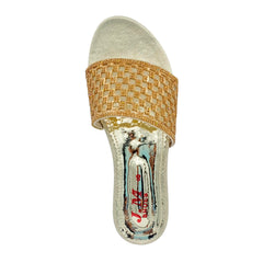 Flat Slippers for women Golden And Cream