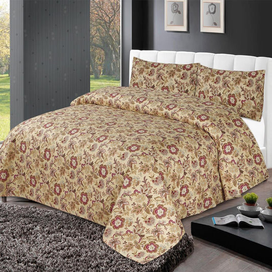 Fleur 3 Pcs Bedding Set Brown 1080