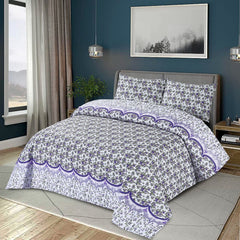 Floral 3 Pcs Bedding Set Blue