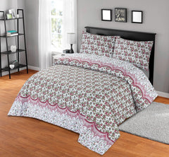 Floral 3 Pcs Bedding Set Pink