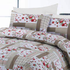 Floral Crib 3 Pcs Single Bed Sheet Set with Filled Comforter