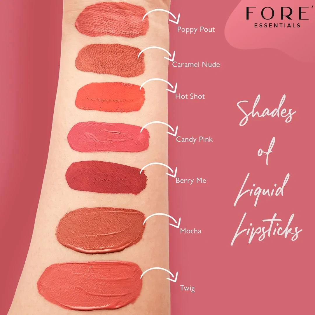 Fore Essentials Long Lasting Matte Liquid Lipstick - Hotshot