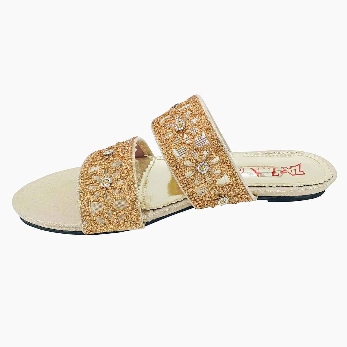 Formal Flat Ladies Slippers Cream