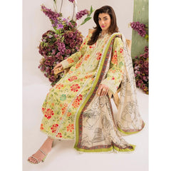 Freesia 3 Pcs Embroidered Unstitched Suit Green