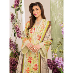 Freesia 3 Pcs Embroidered Unstitched Suit Green