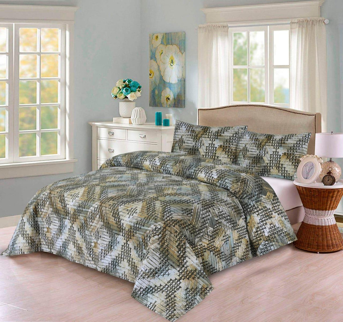 Galeana Grey 3 Pcs Bedding Set