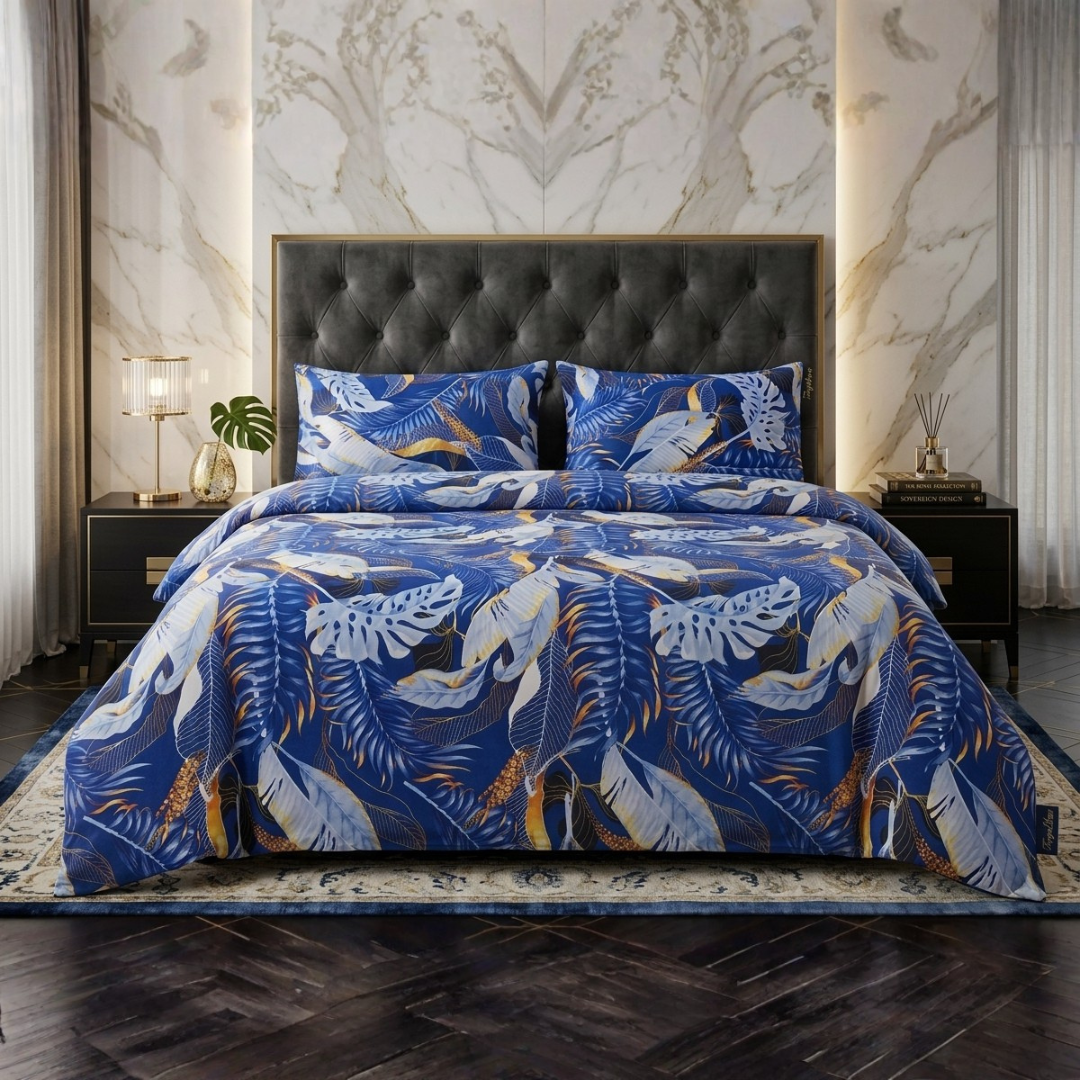 Gauche 3 Pcs Bedding Set Blue