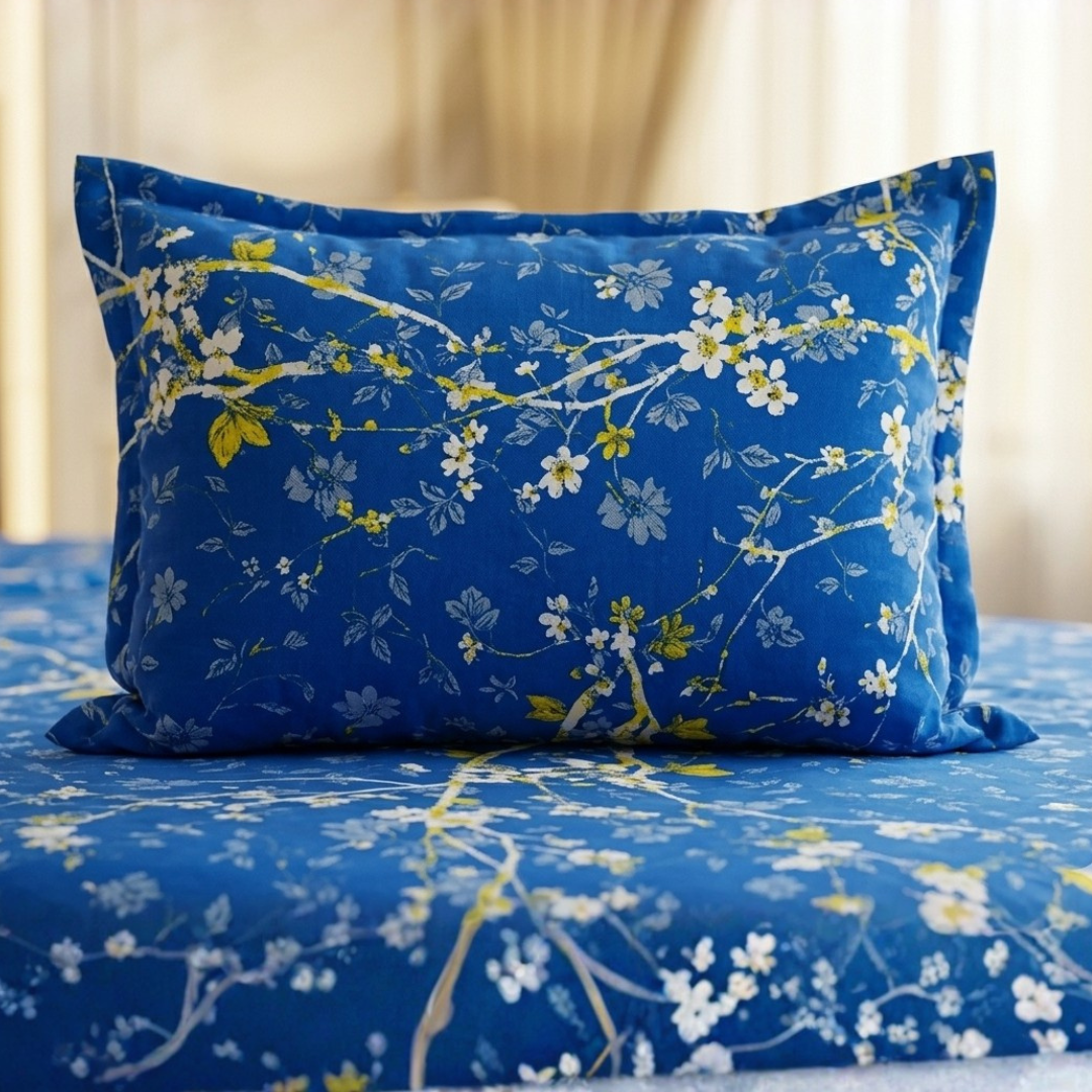 Gauche 3 Pcs Bedding Set Floral Blue