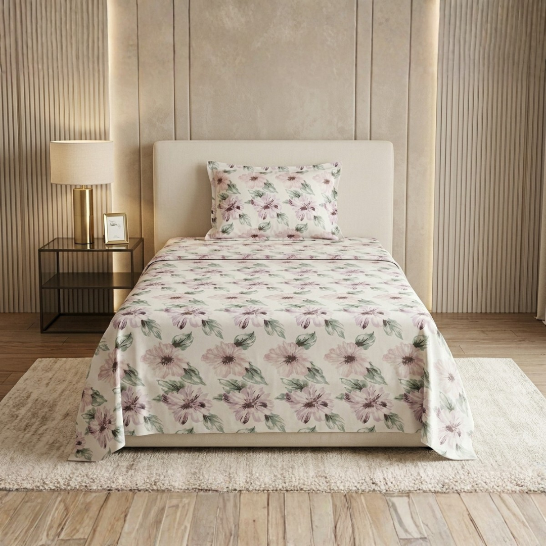 Gauche Single Bedding Set Floral Grey