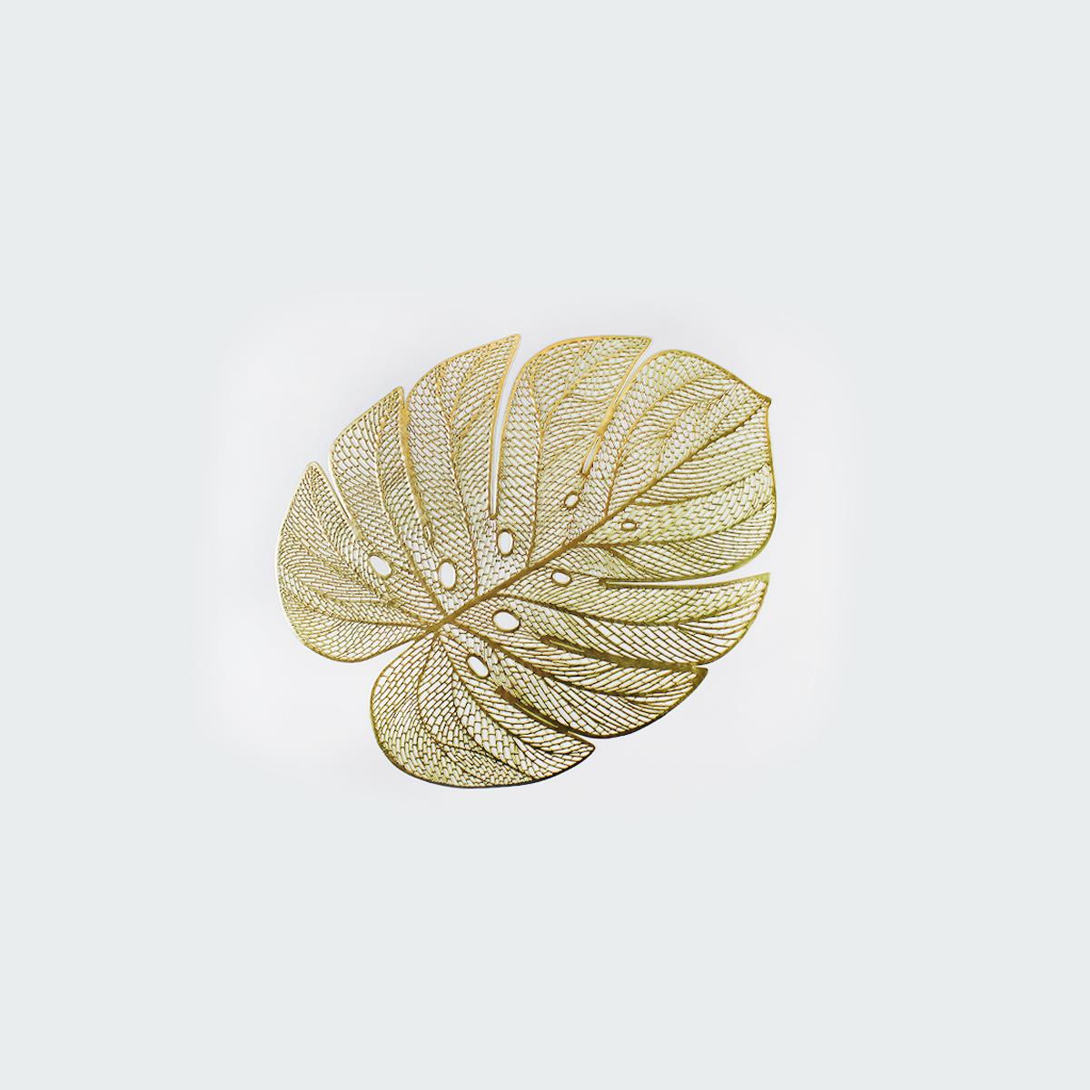 Glisten Table Mat Leaf Golden