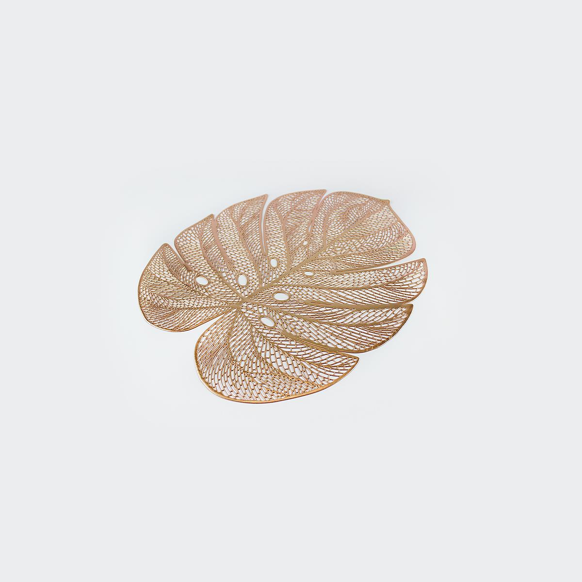 Glisten Table Mat Leaf Rose Gold