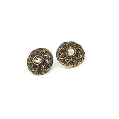 Gold Toned Stone Studded Antique Earrings