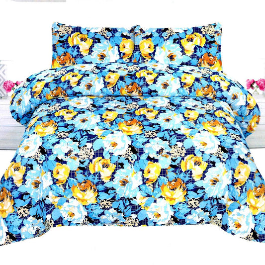 Gracie Floral 3 Pcs Bedding Set Blue 1200