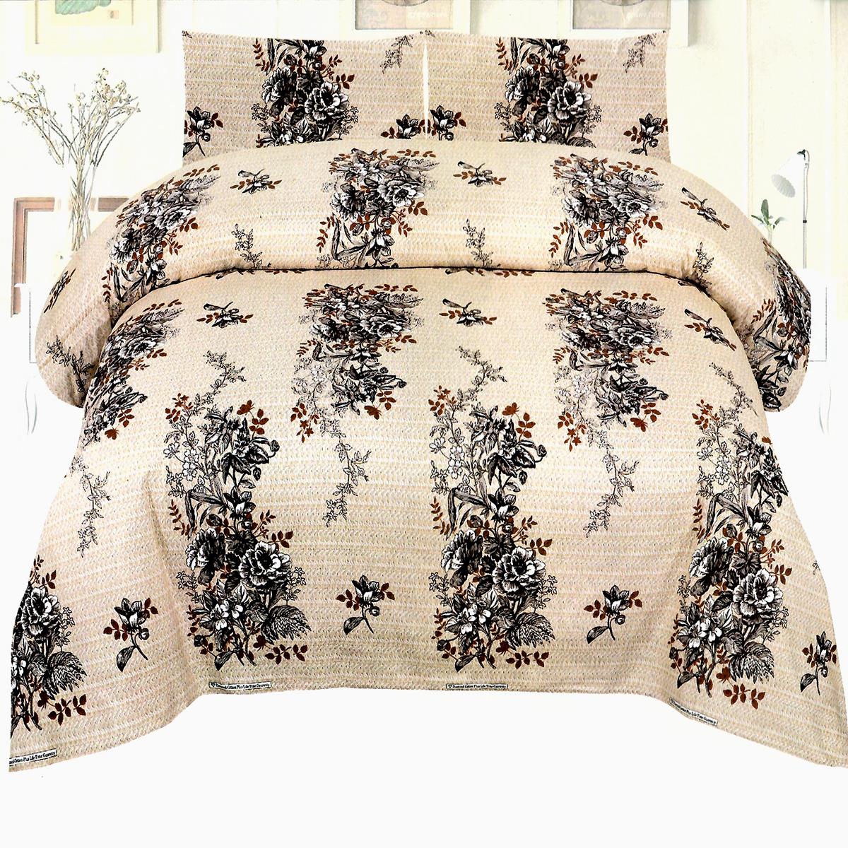 Greely Floral 3 Pcs Bedding Set Brown