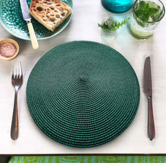 Hyde Round Table Mat Dark Green