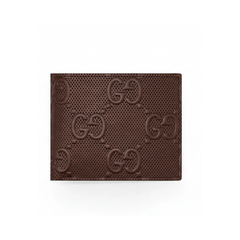 Gucci Leather Bifold Men Wallet Brown Textured (Made In Italy)