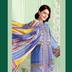 Gul Ahmed 3 Pcs Unstitched Digital Printed Embroidered Lawn Suit Blue