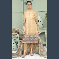 Gul Ahmed 3 Pcs Unstitched Embroidered Lawn Suit Saffron Peach