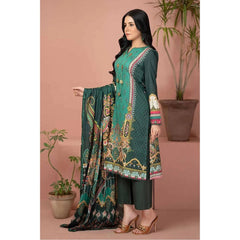 Gul Ahmed 3 Pcs Unstitched Printed Lawn Suit Green