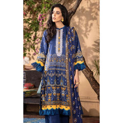 Gul Ahmed 3 Pcs Unstitched Printed Wool Suit Navy