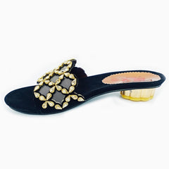 Heel Shoes for Ladies Golden And Black