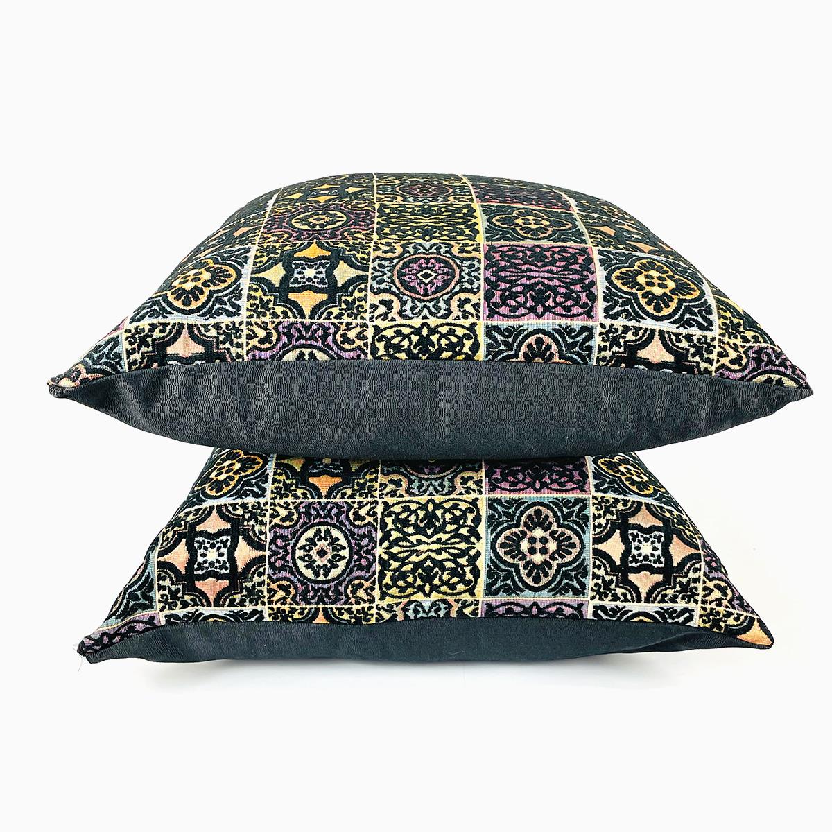 Hysley Floor Cushions Pair Black