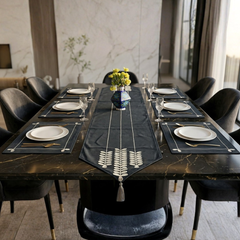 Ice Patels 7 Pcs Embroidered Table Runner Set ( 6 Seater )