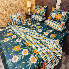 Idyllic 7 Pcs Anchor Bed Sheet Set With Filled Comforter