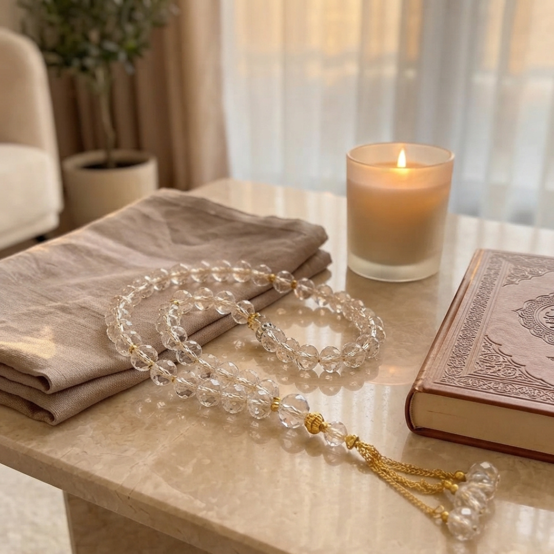 Islamic Prayer Tasbih White