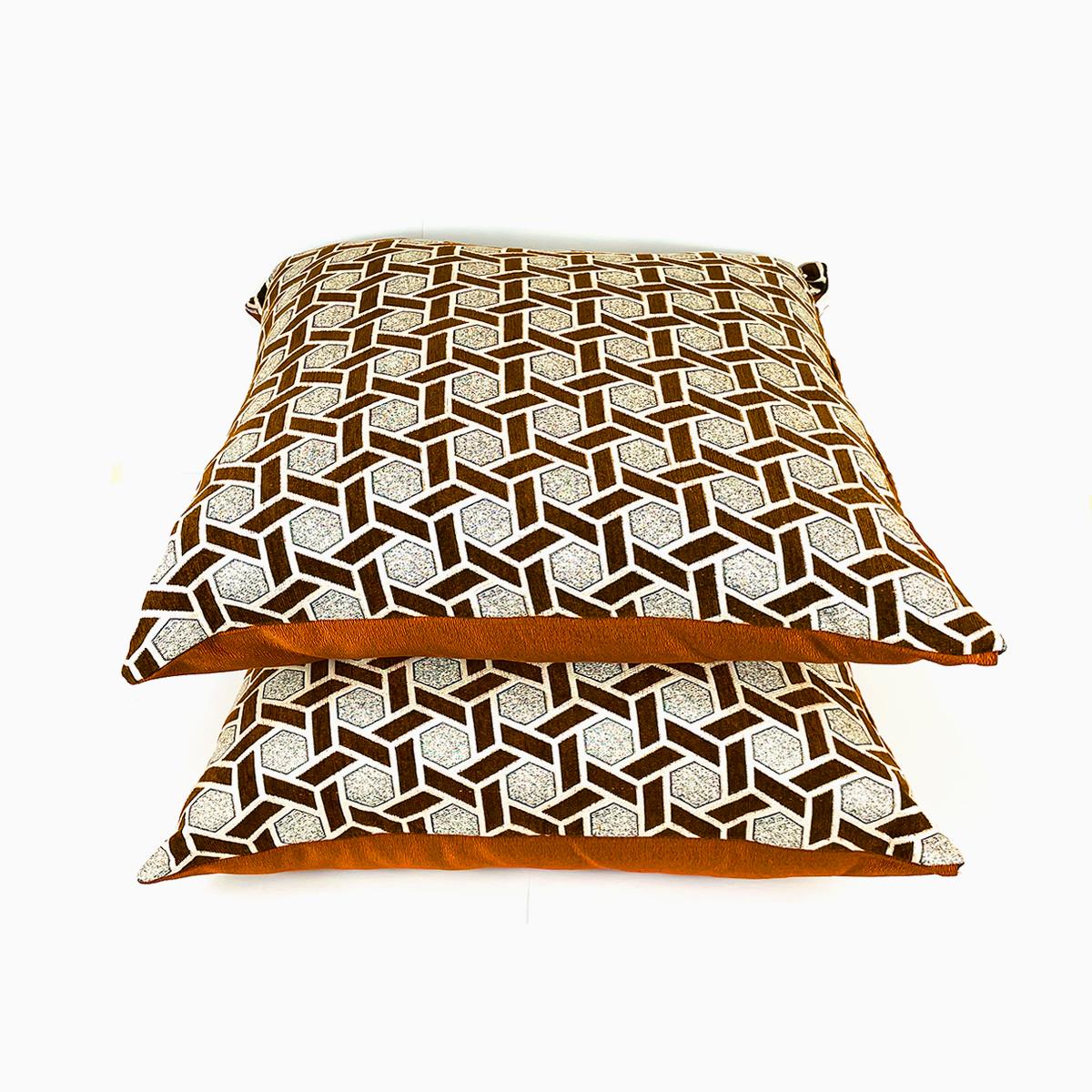 Jameson Floor Cushions Pair Brown