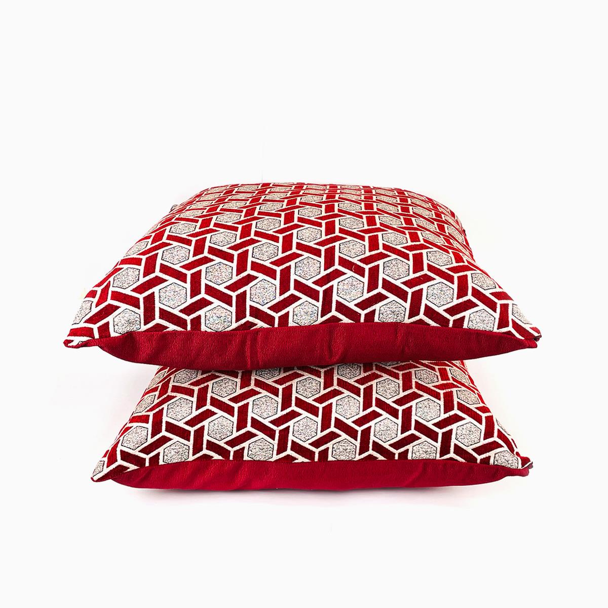 Jameson Floor Cushions Pair Maroon