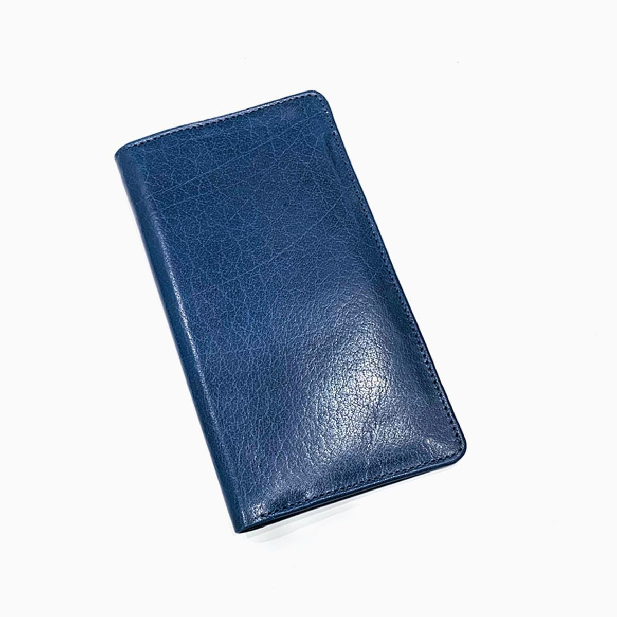 Jonas Leather Long Wallet Blue