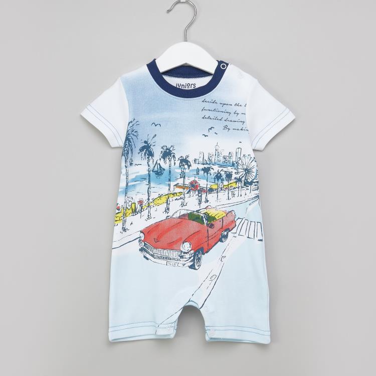 Juniors Car Printed Romper