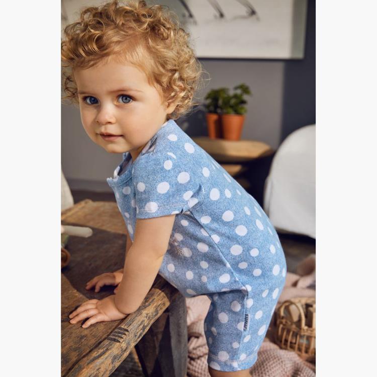 Juniors Embroidered Romper with Short Sleeves ( 0-3 ) Months