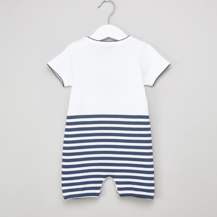 Juniors Striped Short Sleeves Romper ( 3-6 ) Months