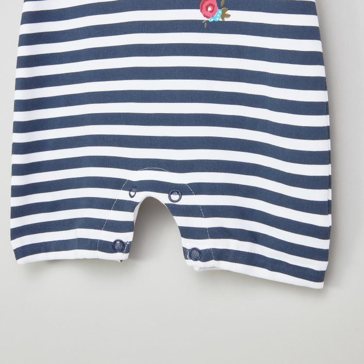 Juniors Striped Short Sleeves Romper ( 3-6 ) Months