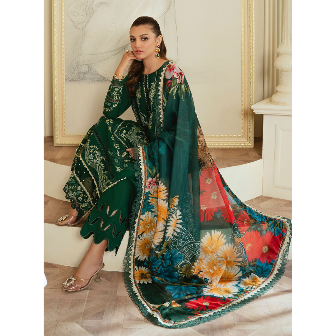 KANWAL 3PC Unstitched Embroidered Suit