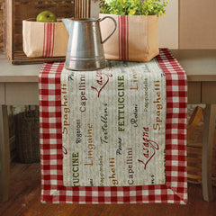 1 Pcs Quilted Table Runner Set Bistro Red