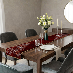 Kaitlyn 1 Pcs Embroidered Table Runner Set Velvet
