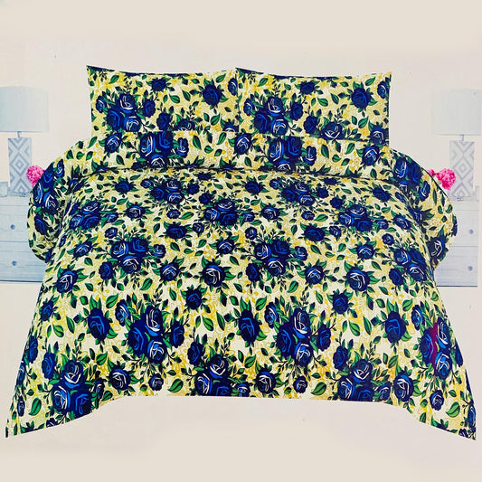 Kapila Floral 3 Pcs Bedding Set Blue 1500