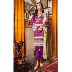 Khaadi 3 Pcs Unstitched Printed Khaddar Suit Fuchsia